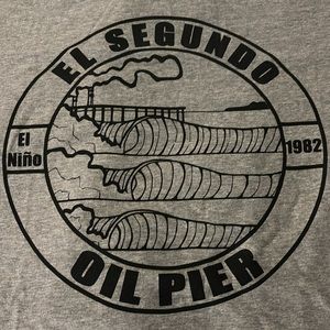 El Segundo OIL PIER Famous Surfing Spot - California UNISEX TEE SHIRT - XL - NEW